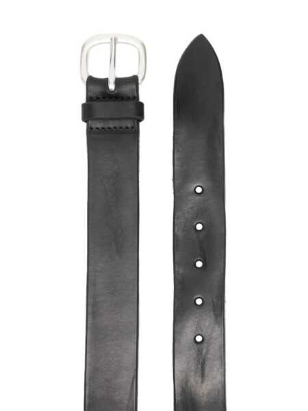 Curele Orciani Orciani Orciani Black Leather Belt With Metal Buckle Black Barbati (BM 19210221) 2