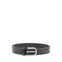 Curele Orciani Orciani Black Leather Belt Crocodile Effect Barbati