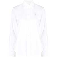 Camasi 'Oxford' White Shirt With Classic Collar And Pony Embroidery On The Front In Cotton Woman Femei