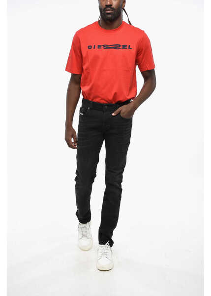 Blugi slim fit Diesel Stretch Cotton Troxer Skinny Fit Denims 15Cm Black Barbati (BM 19211690) 4