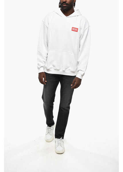 Bluze de trening Diesel Essentials Cotton Hoodie With Logo Patch White Barbati (BM 19211711) 4