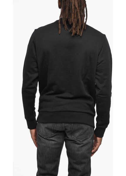 Bluze de trening Diesel Crew Neck Brushed Cotton Sweatshirt With Printed Logo Black Barbati (BM 19211714) 2