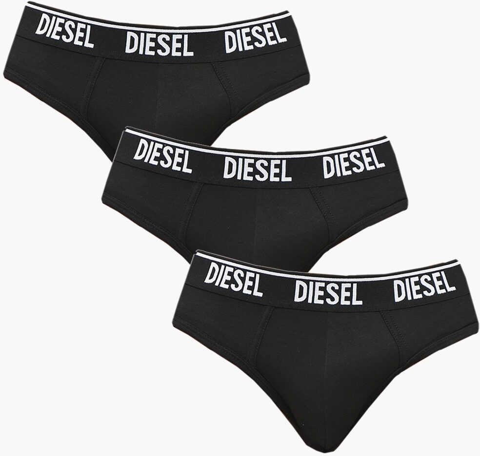Chiloti Diesel Set Of 3 Stretch Cotton Umbr-Andre Briefs With Logoed Elasti Black Barbati (BM 19211720) 1