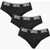 Diesel Set Of 3 Stretch Cotton Umbr-Andre Briefs With Logoed Elasti Black