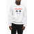 DSQUARED2 Fleeced Cotton Cool Fit Crew-Neck Sweatshirt With Frontal Pr White