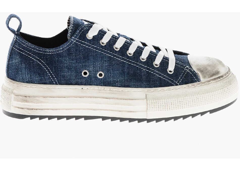 Sneakers DSQUARED2 Denim Berlin Sneakers With Rubber Toe Blue Barbati (BM 19211768) 3