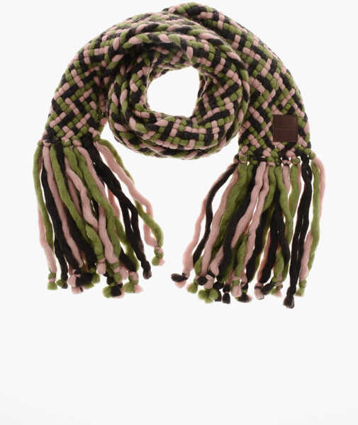 Esarfe DSQUARED2 Wool Blend Scarf With Fringed Hems Multicolor Barbati (BM 19211780) 1