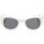 Off-White Solid Color Boulder Cat Eye Sunglasses White