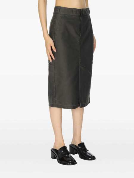 Fuste casual Maison Margiela Cotton midi skirt Grey Femei (BM 19211865) 3