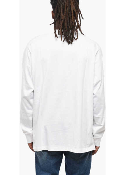 Tricouri DSQUARED2 Long Sleeved Skater Fit Tee Crew-Neck T-Shirt With Contrasti White Barbati (BM 19211888) 2