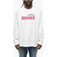 Tricouri Long Sleeved Skater Fit Tee Crew-Neck T-Shirt With Contrasti Barbati