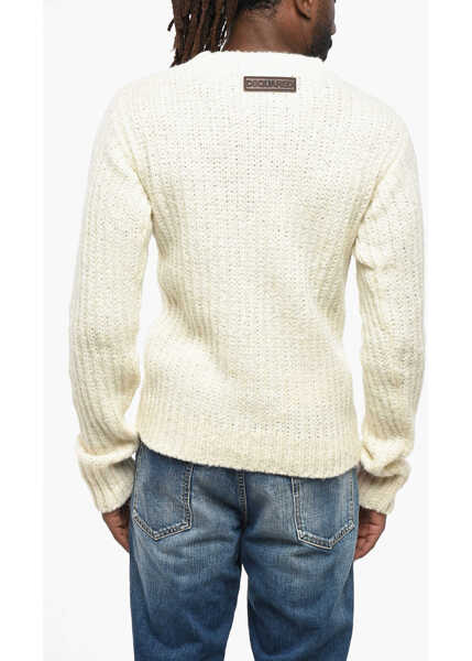 Pulovere DSQUARED2 Wool Blend Muscle Crew-Neck Sweater White Barbati (BM 19211909) 2