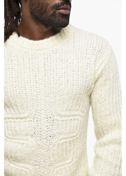 Pulovere DSQUARED2 Wool Blend Muscle Crew-Neck Sweater White Barbati (BM 19211909) 3