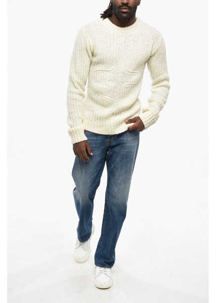 Pulovere DSQUARED2 Wool Blend Muscle Crew-Neck Sweater White Barbati (BM 19211909) 4