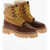 DSQUARED2 Leather Urban Hiking Booties With Shearling Lining Brown
