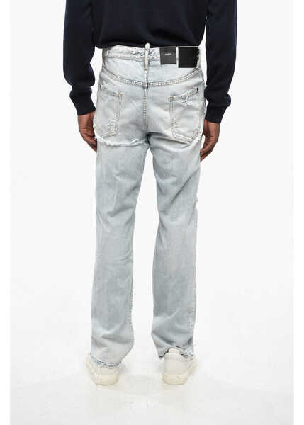 Blugi drepti DSQUARED2 Destroyed Jeans 642 Straight Leg 19Cm Blue Barbati (BM 19211918) 2