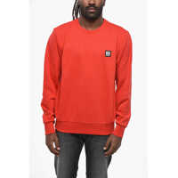 Bluze de trening Crew Neck Girk Brushed Cotton Sweatshirt With Logo Patch Barbati