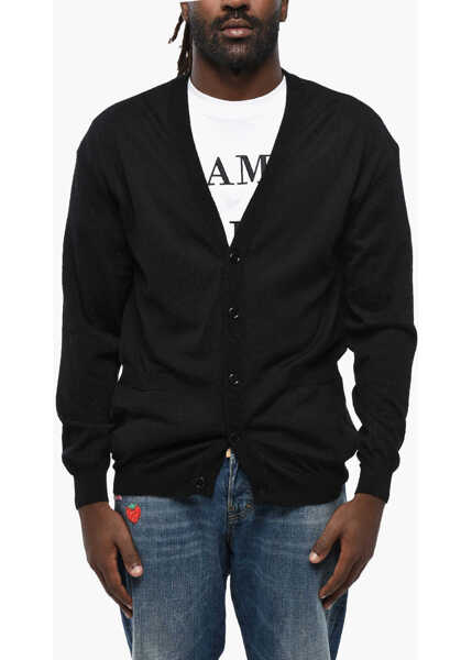 Cardigane Moschino Couture V-Neck Virgin Wool Same Old Chic Cardigan Black Barbati (BM 19211942) 1