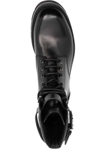 Ghete DSQUARED2 Leather Combat Boots Icon With Internal Zip Black Barbati (BM 19211990) 4