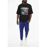 Tricouri DSQUARED2 pentru Barbati - Tricouri DSQUARED2 Crew Neck Atmosphere T-Shirt With Front Print Black Barbati (BM 19212062) - B-mall.ro