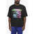 DSQUARED2 Crew Neck Atmosphere T-Shirt With Front Print Black