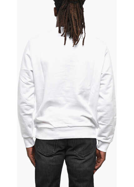 Bluze de trening Diesel Crew Neck Brushed Cotton Sweatshirt With Printed Logo White Barbati (BM 19212068) 2