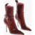 DSQUARED2 Leather My Dust Booties With Stiletto Heel 10Cm Red