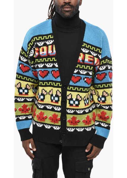 Cardigane DSQUARED2 Virgin Wool Blend Ciro Cardigan With V-Neck Multicolor Barbati (BM 19212080) 1