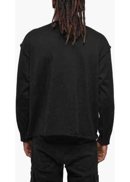 Pulovere DSQUARED2 Virgin Wool Crew-Neck Sweater With Breast Pocket Black Barbati (BM 19212089) 2