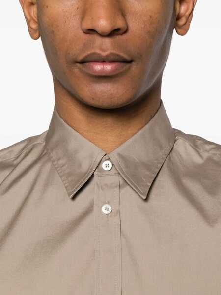 Camasi casual DSQUARED2 Popeline 1995 Shirt With Standard Collar Brown Barbati (BM 19212092) 5
