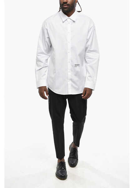 Camasi casual DSQUARED2 Popeline Headquarter Shirt With Standard Collar White Barbati (BM 19212098) 4