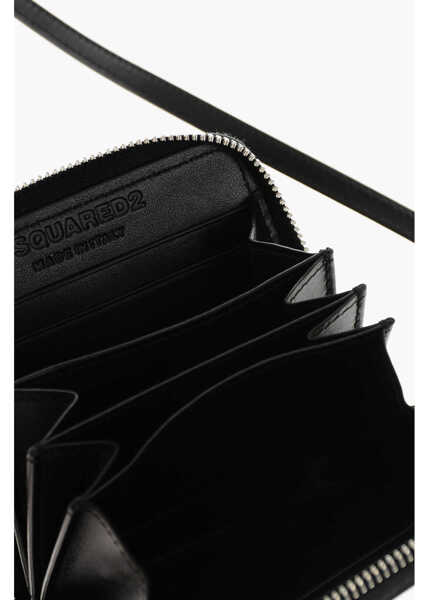 Portofele DSQUARED2 Leather Crossbody Wallet Black Femei (BM 19212101) 4