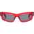 Off-White Occhiali Da Sole Rettangolari Miramar A Tinta Unita Red