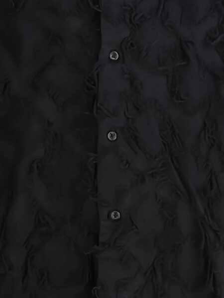Camasi casual SFR Wes Shirt with fringed Cotton FRINGED BLACK TWILL Barbati (BM 19212293) 3