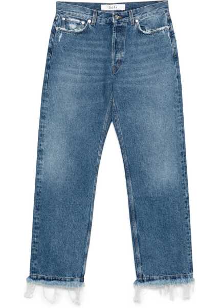 Blugi SFR Frayed Cut Jeans DARK RIVER BLUE Barbati (BM 19212317) 1