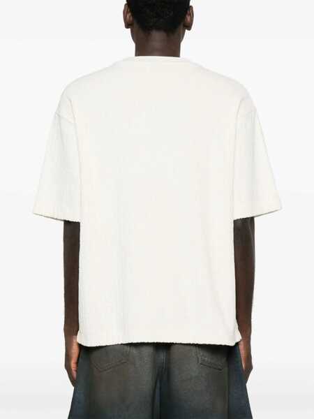 Tricouri Off-White Crew Neck Short-Sleeve T-shirt with all-Over Logo CREAM - CREAM Barbati (BM 19212347) 3