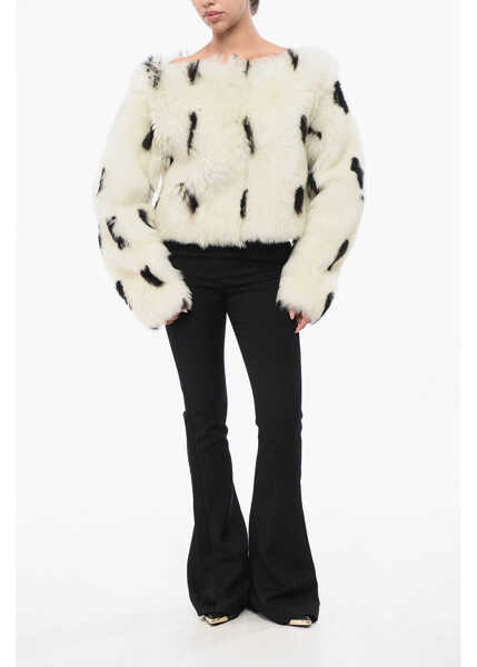 Bluze Balmain Off-Shoulder Eco-Fur Top White Femei (BM 19212491) 4