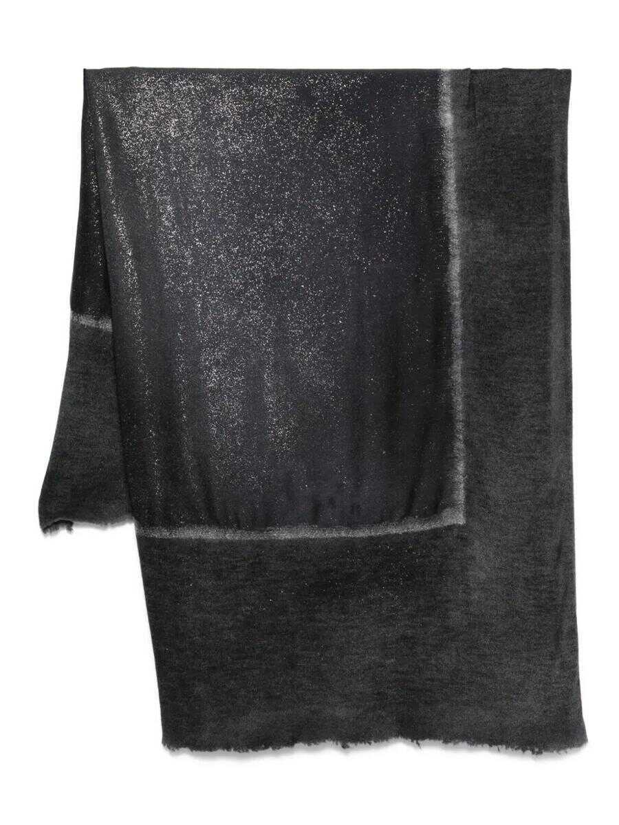 Esarfe AVANT TOI Avant Toi Star Dust Effect Foulard Scarf Destroyed 120X110 Accessories Black Femei (BM 19213350) 1