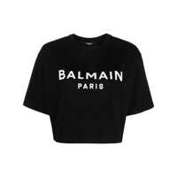 Tricouri Balmain Printed Crop T-Shirt Femei