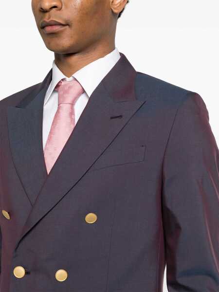 Sacouri REVERES 1949 Blue Double-Breasted Blazer With Pointed Reverses In Wool And Cotton Blend Man BLUE Barbati (BM 19214442) 5