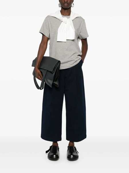 Pantaloni casual STUDIO NICHOLSON Studio Nicholson Cotton Wide-Leg Trousers BLUE Femei (BM 19215375) 2