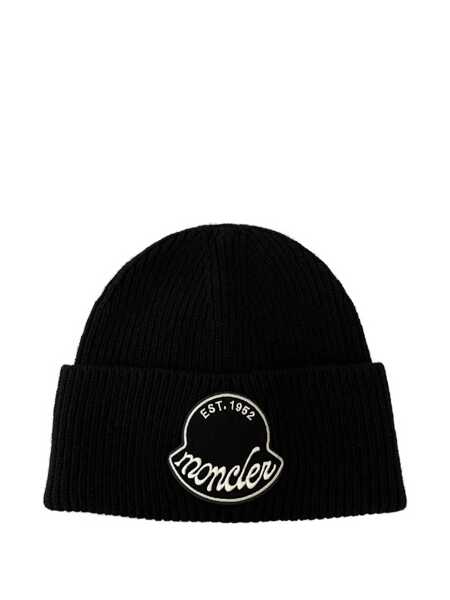 Sepci Moncler Moncler Cap In Knitted Cotton Black Barbati (BM 19215921) 1