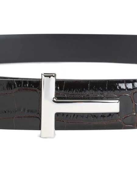 Curele Tom Ford Belt with crocodile print Brown Barbati (BM 19217331) 2