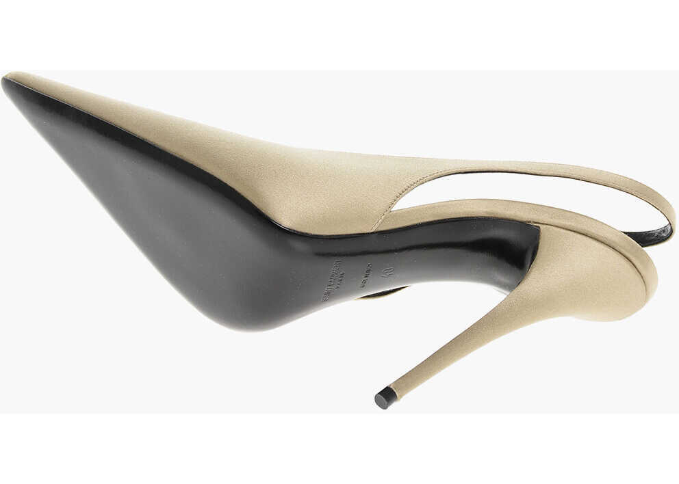 Pantofi stiletto Saint Laurent Satin Lentracte Slingback Pumps With Stiletto Heel 13Cm Beige Femei (BM 19217382) 5