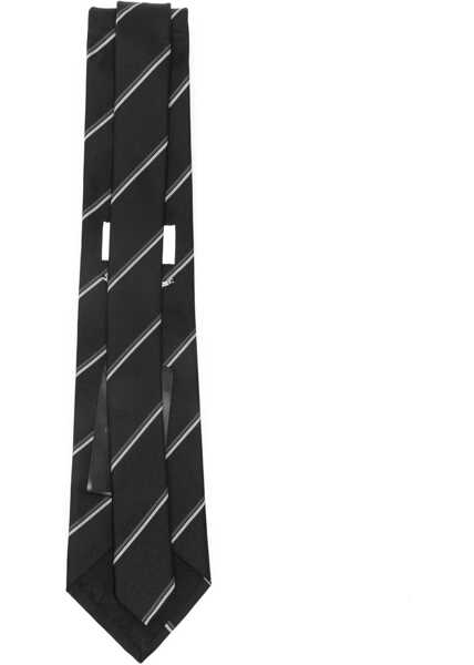 Cravate Saint Laurent Wide Striped Tie BLACK Barbati (BM 19217498) 2