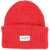 AMISH Ribbed Beanie With Logo RED