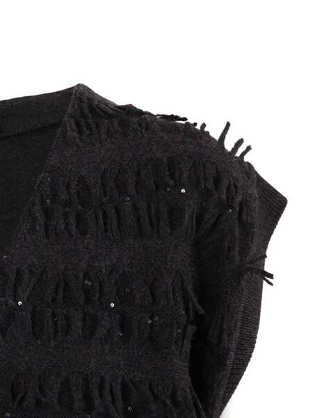 Veste casual Lorena Antoniazzi KNIT VEST Black   Femei (BM 19220604) 3