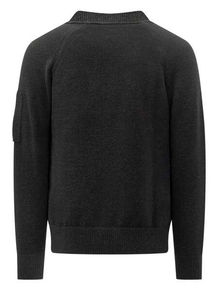 Pulovere C.P. Company C.P. Company Wool Sweater With Pocket And C.P. Company Logo Black Barbati (BM 19220760) 2