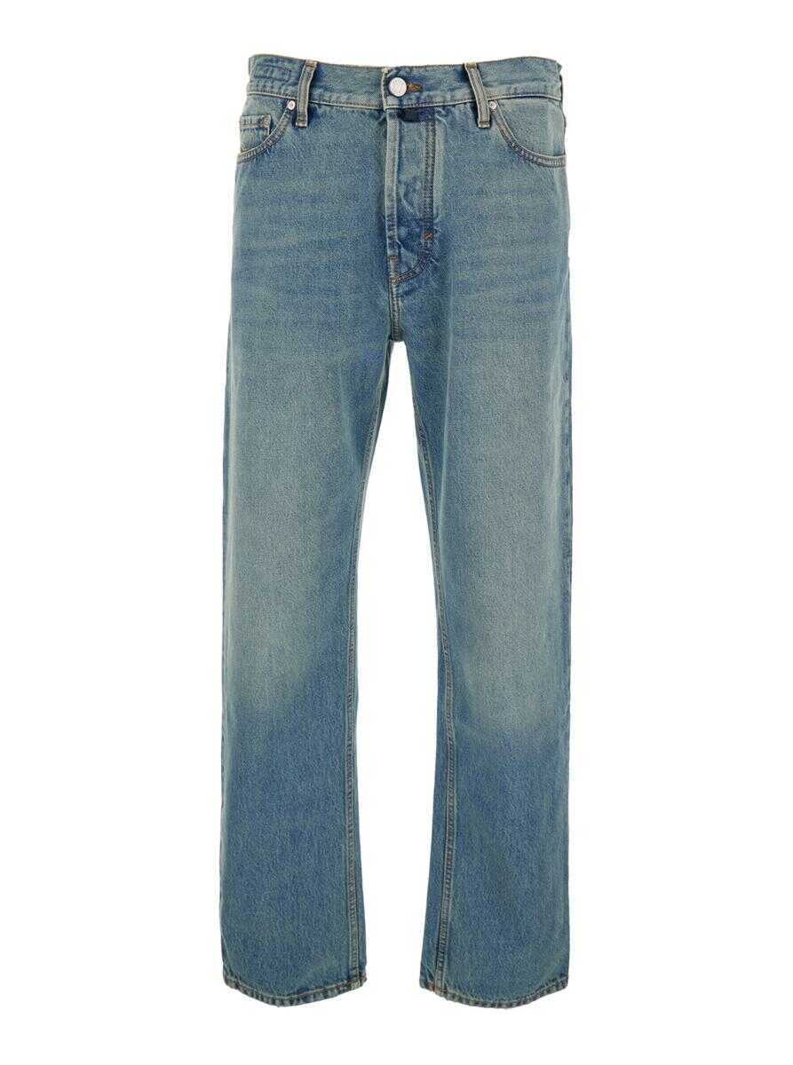 Blugi Jacob Cohen Sean Light-Blue Five-Pocket Jeans With Logo Patch On The Back In Denim Man BLUE Barbati (BM 19220772) 1