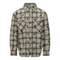 Camasi BARROW Barrow Barrow Green Plaid Shirt With Teddy Print